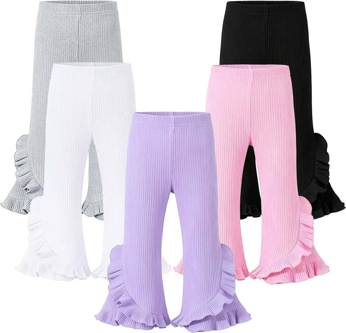 5 Pack Toddler Girl Flare Pants