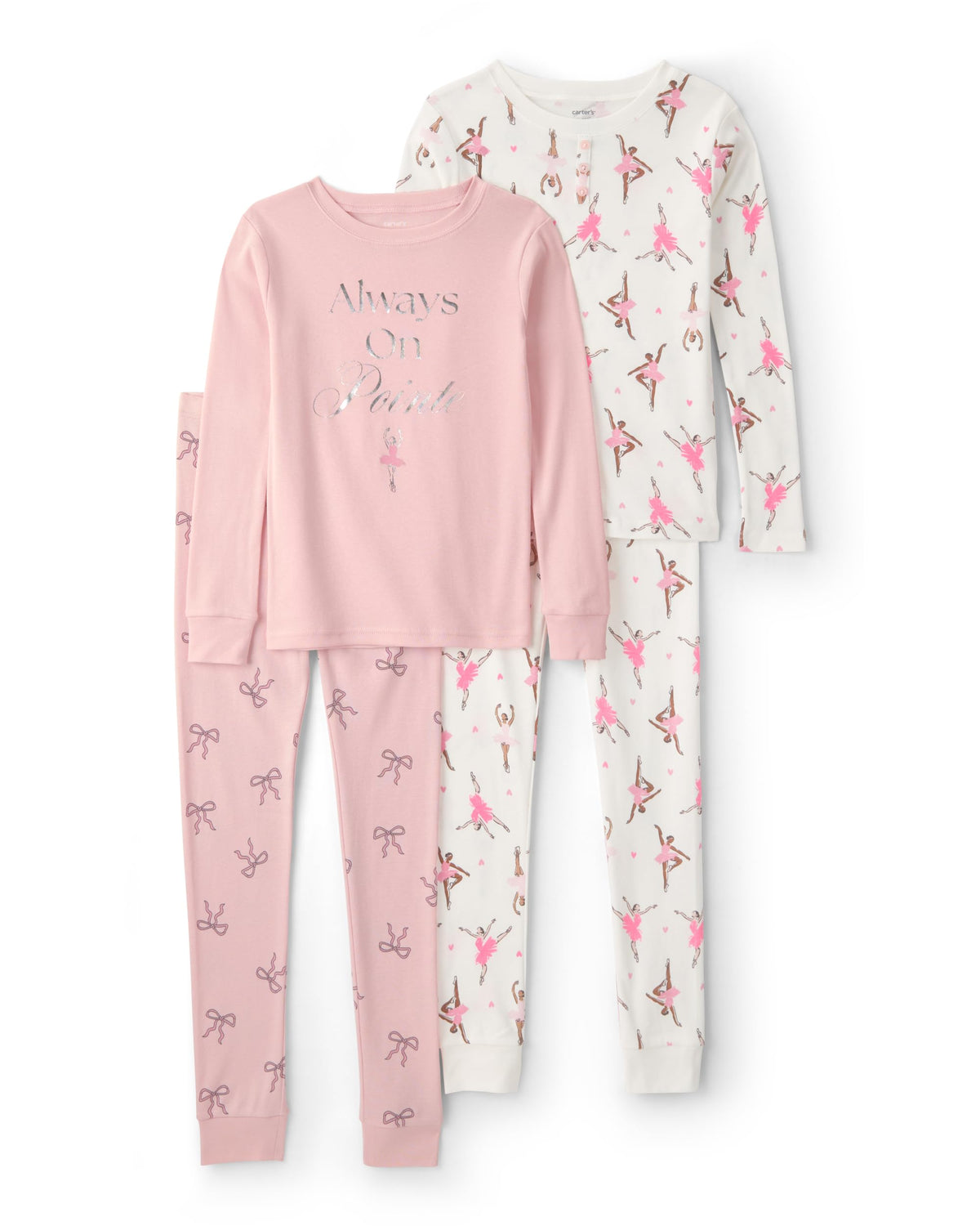 Carter's Girls' 4-piece Tight Fit Cotton Pajama Set