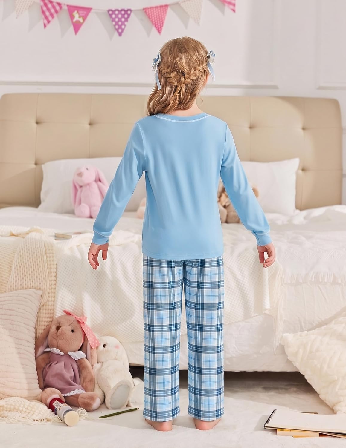 Arshiner Girls Pajamas Set 2 Piece Long Sleeve Sleepwear Cozy Pj Loungewear