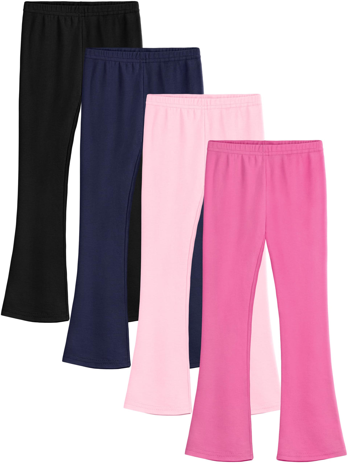 4 Pack Girls Flare Leggings Cotton Kids Bell Bottoms Pants for Yoga & Dance