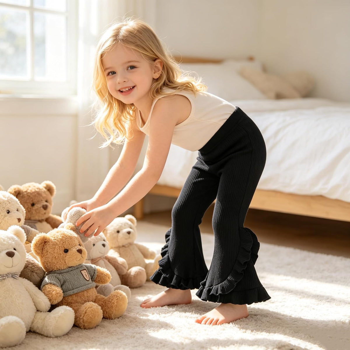 5 Pack Toddler Girl Flare Pants