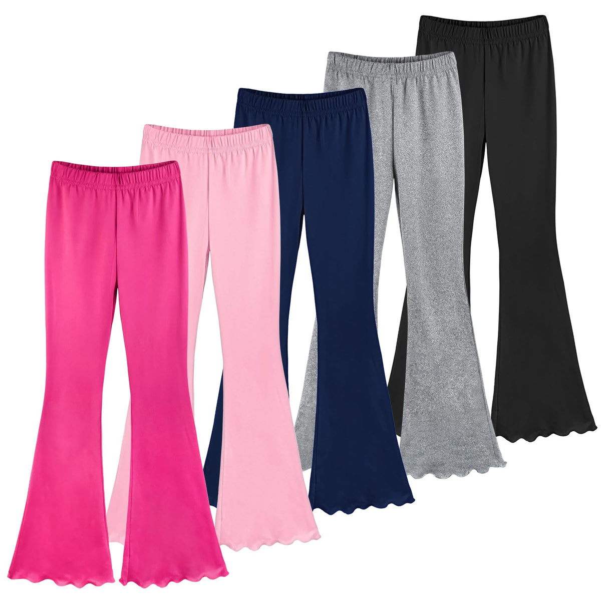 3 Pcs Girls Flare Leggings Mid Waisted Bell Bottom Yoga Pants