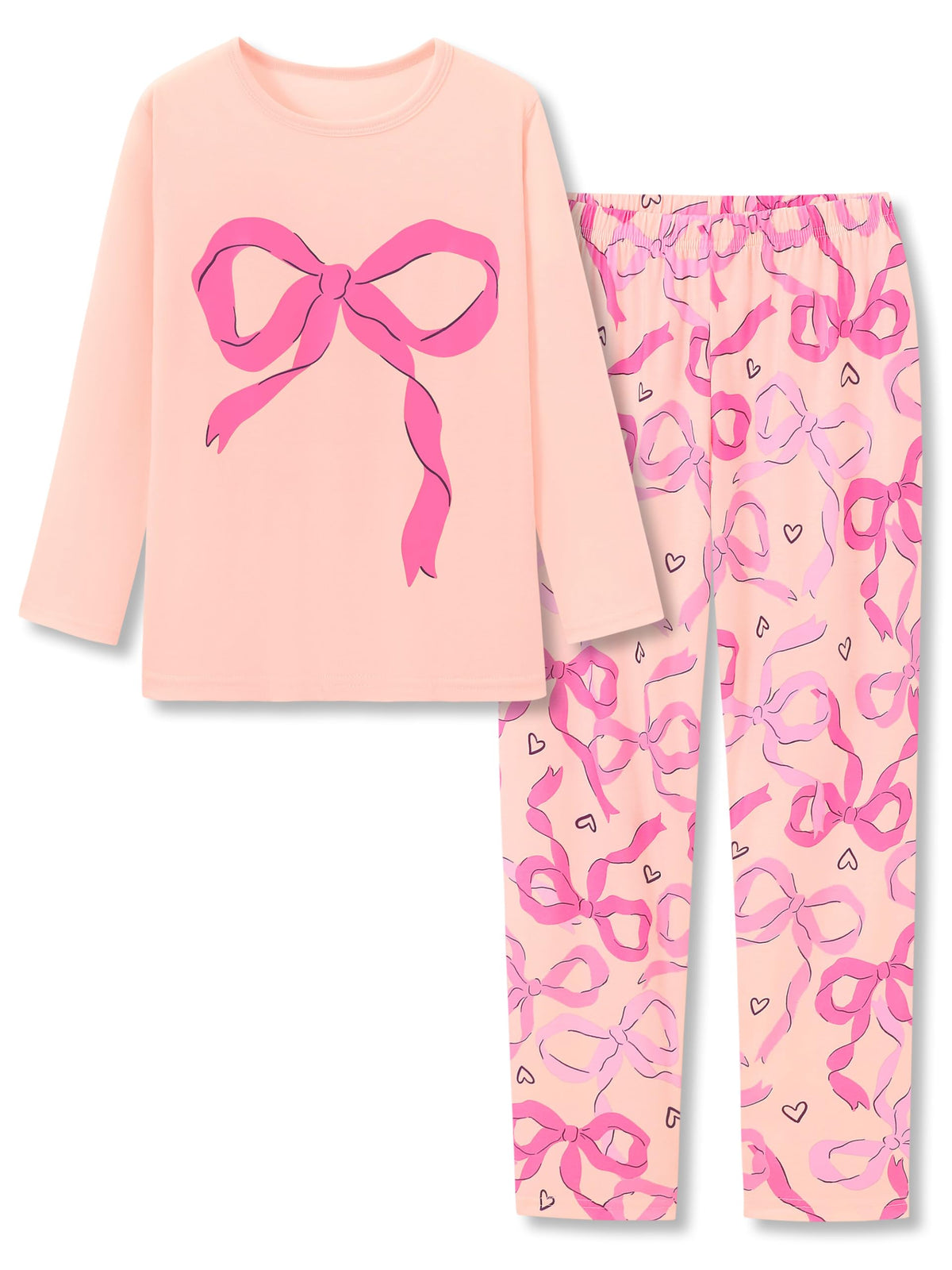 Topgal Girls Long Sleeve Pajamas, 2-Piece Top and Pants, Sizes 6-18