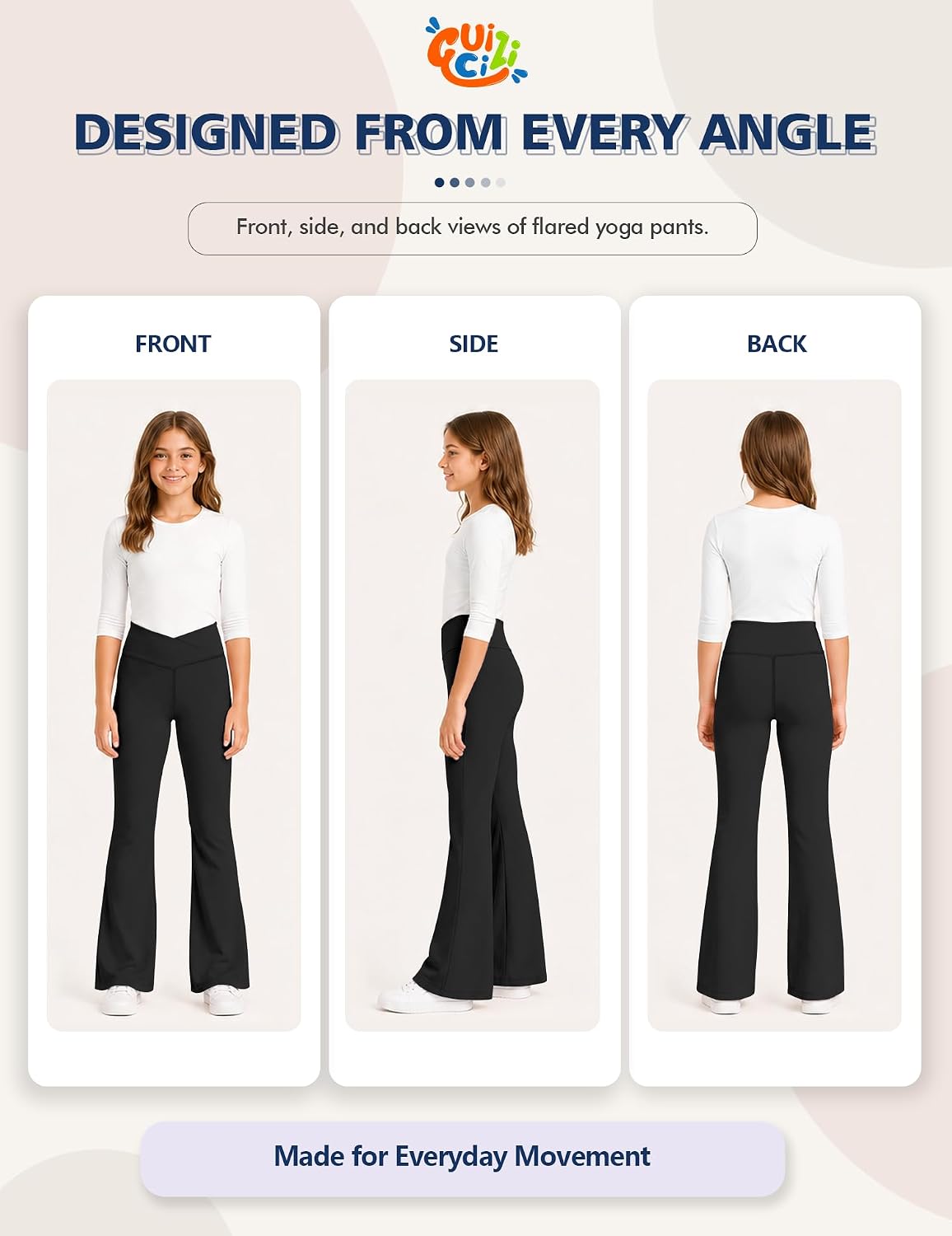 Girl's Leggings Flare Pants Cross High Waisted Yoga Bootcut Pants Toddler Kids Youth Full Length Bell Bottoms Legging