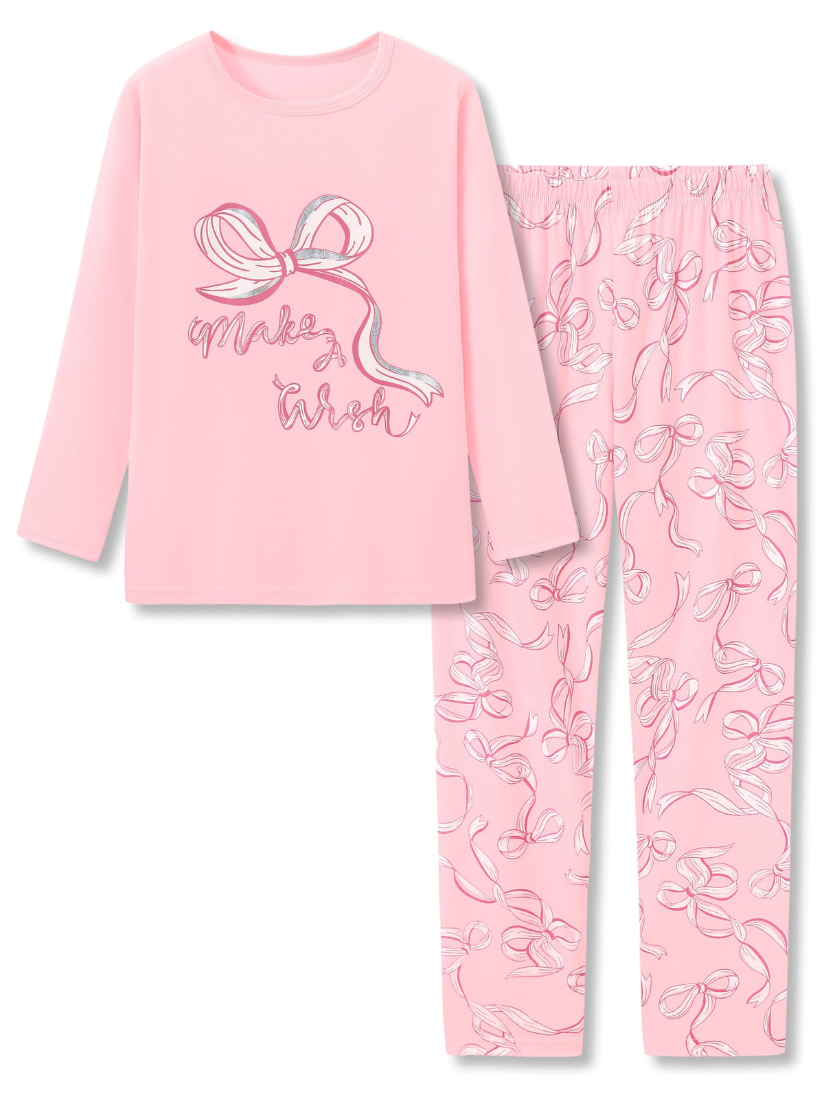 Topgal Girls Long Sleeve Pajamas, 2-Piece Top and Pants, Sizes 6-18