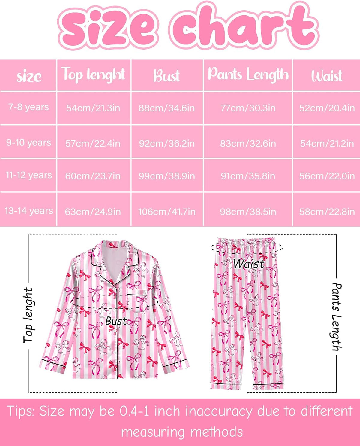 Sylfairy Girls Pajamas Silk PJS Set Satin Sleepwear Long Sleeve Jammies for Kids Button-Down Nightwear Loungewear 3-16 Years