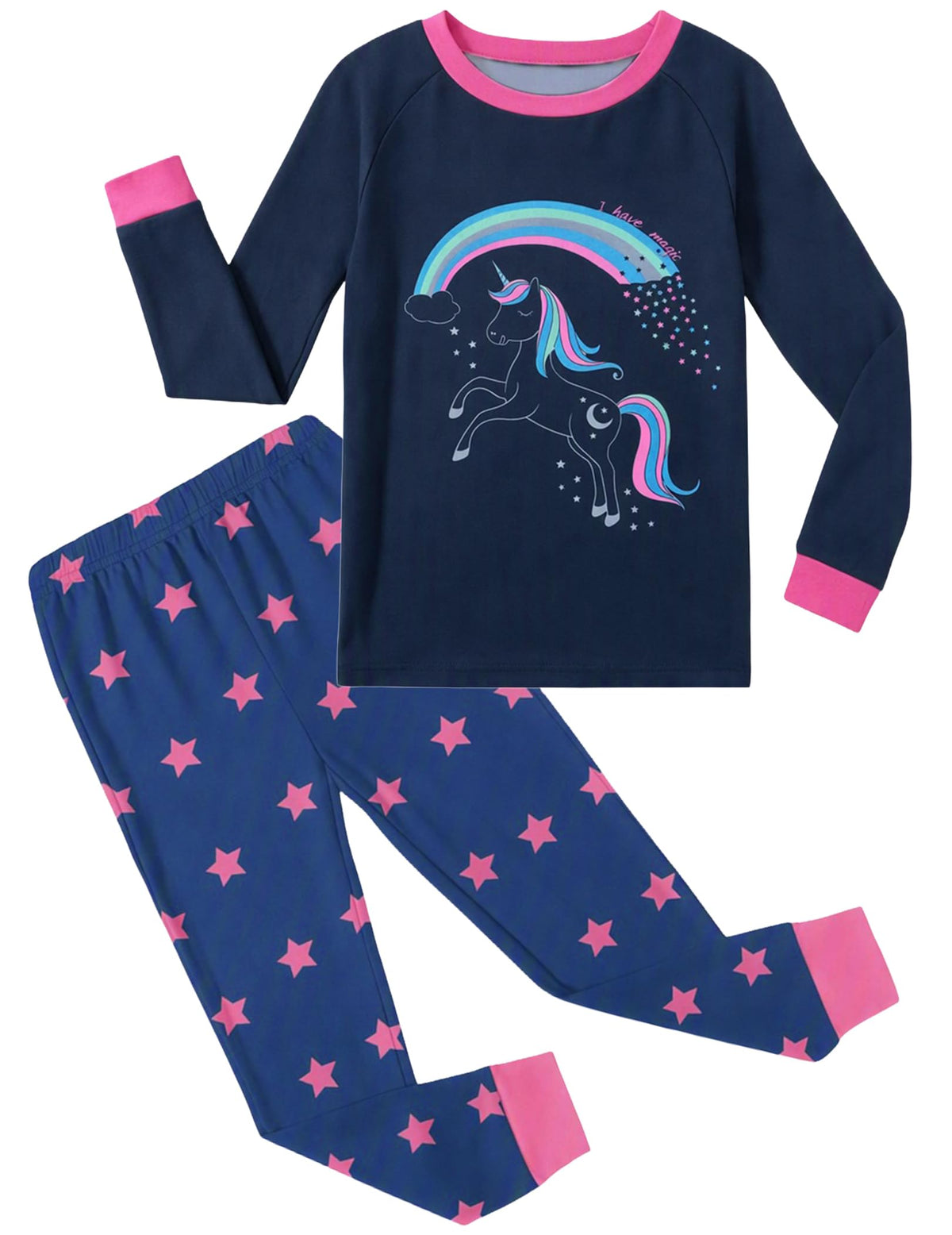 Arshiner Girls Pajamas Long Sleeve Snug Fit Pjs Set Kids Cute Sleepwear