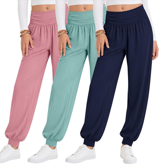 Oakgarden 3 Pack Girls' Lightweight Athletic Joggers Pants
