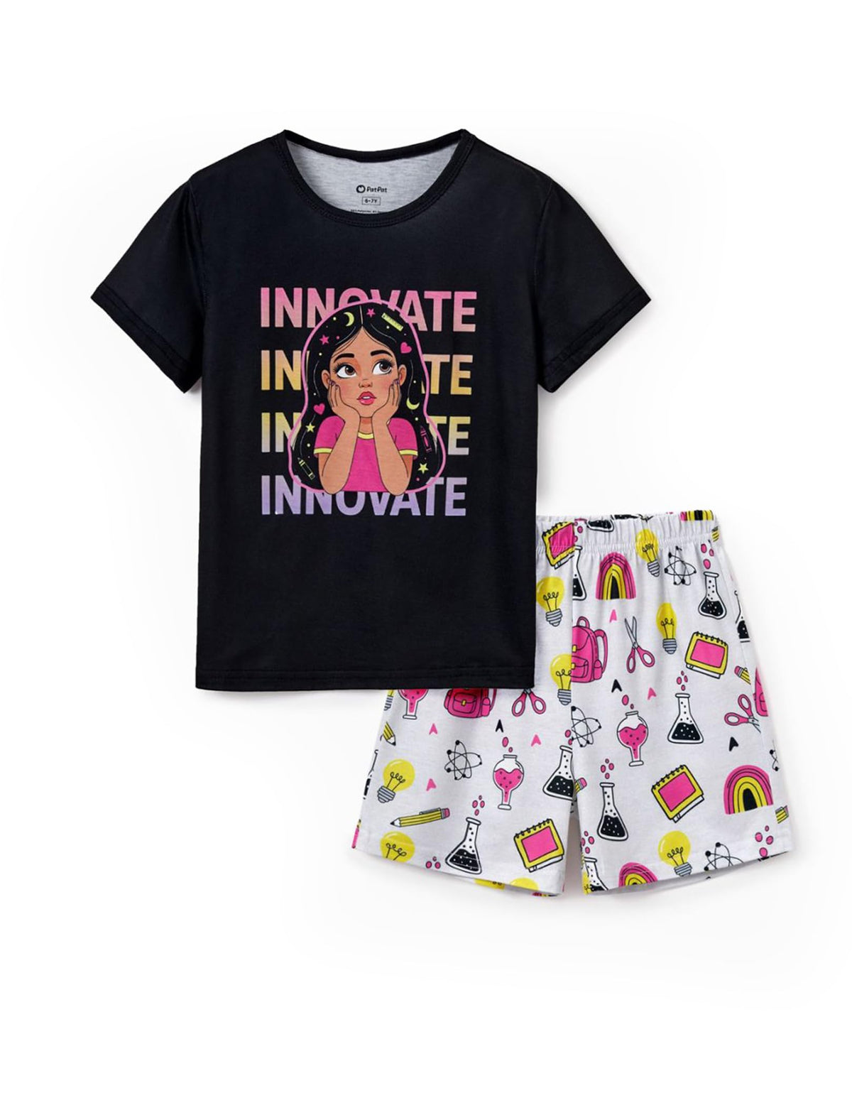 PATPAT Girls Pajamas Set Kids 2 Piece Sleepwear Comfortable PJs 5-12 Years