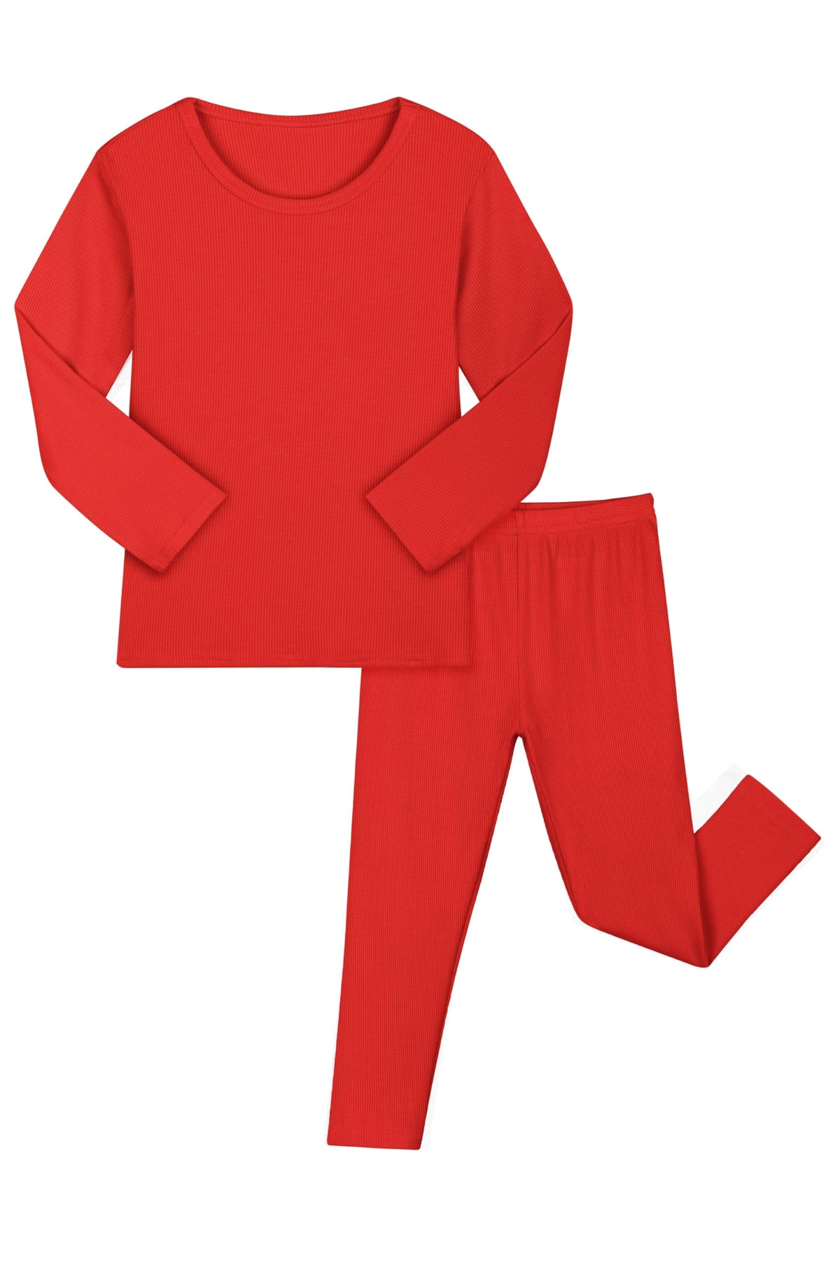 Resinta 2-Piece Boys Girls Long Sleeve Ribbed Base Layer Top Bottom Sets