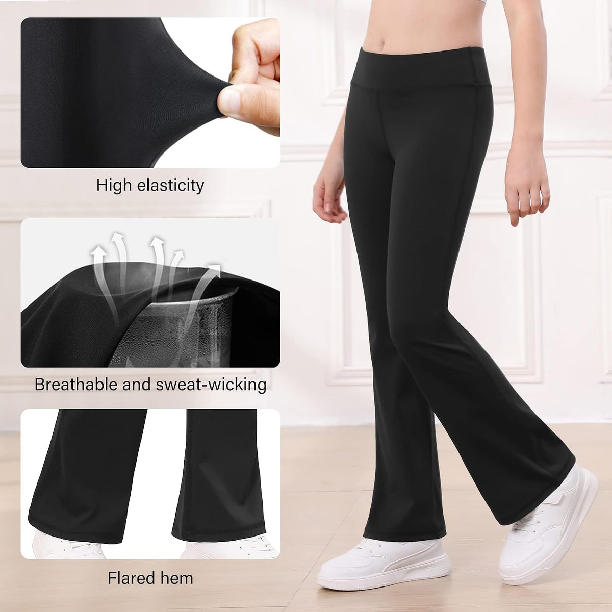 Stelle Girls Flare Leggings High Waisted for Dance Yoga School Daily Wear
