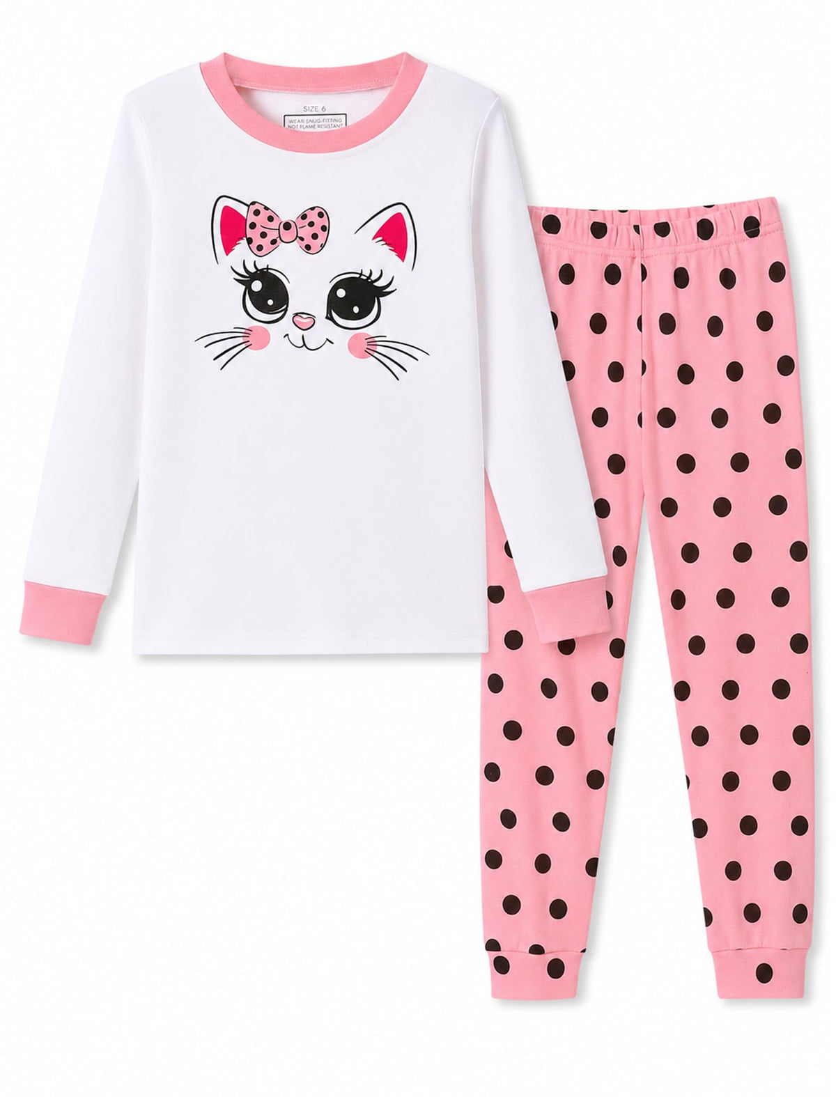 Mikrdoo Girls Pajamas 2 Piece Snug Long Sleeve Pjs Sets 4-14 Years