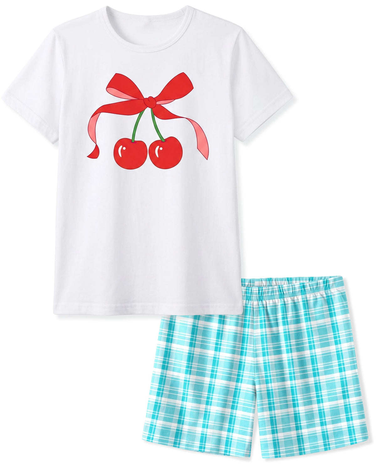 HONGTEYA Cotton Girls Clothes Kids Short Sleeve for 4-15T Years