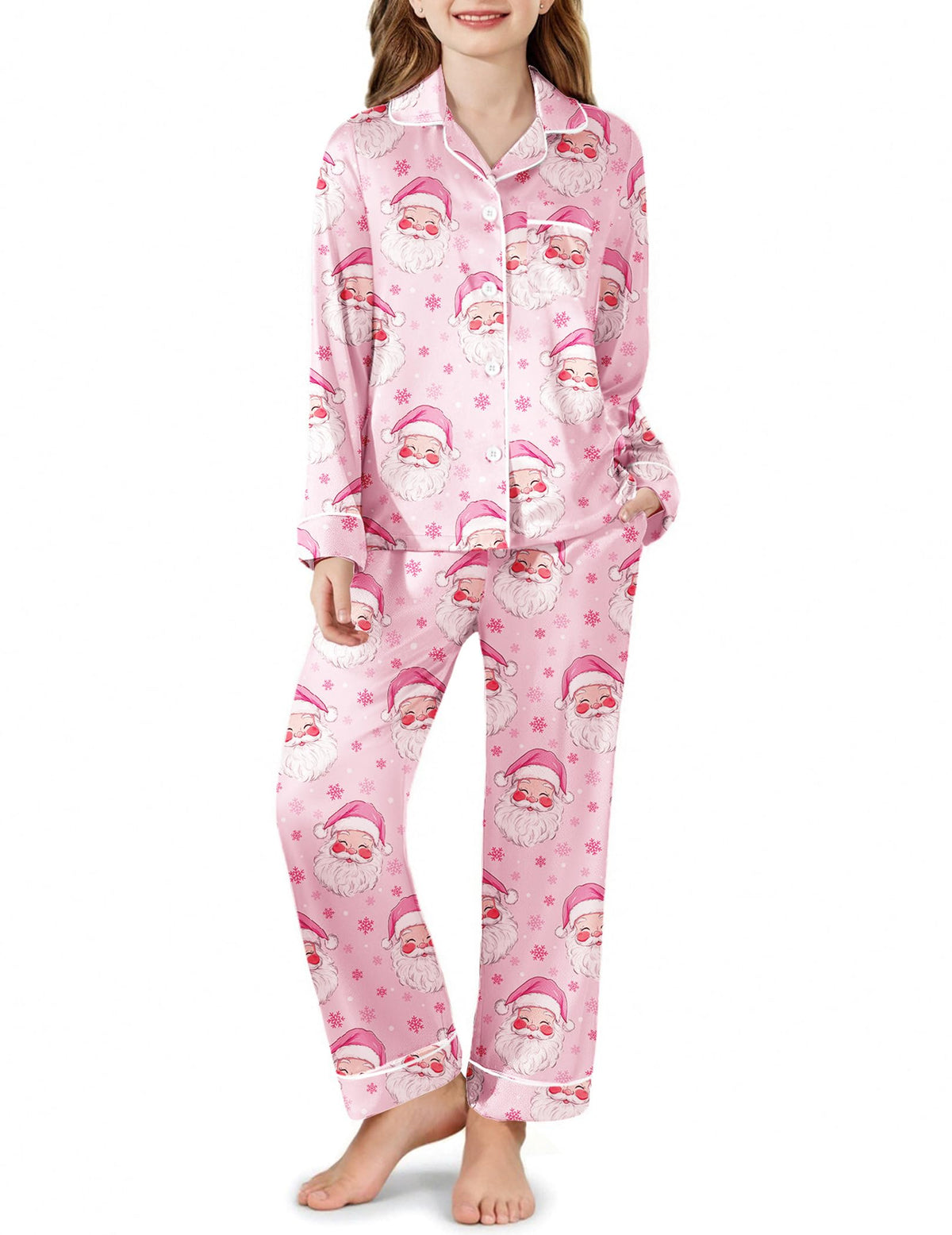 Arshiner Girls Pajamas Satin Pajama Set 2 Piece Pjs Button Down Sleepwear