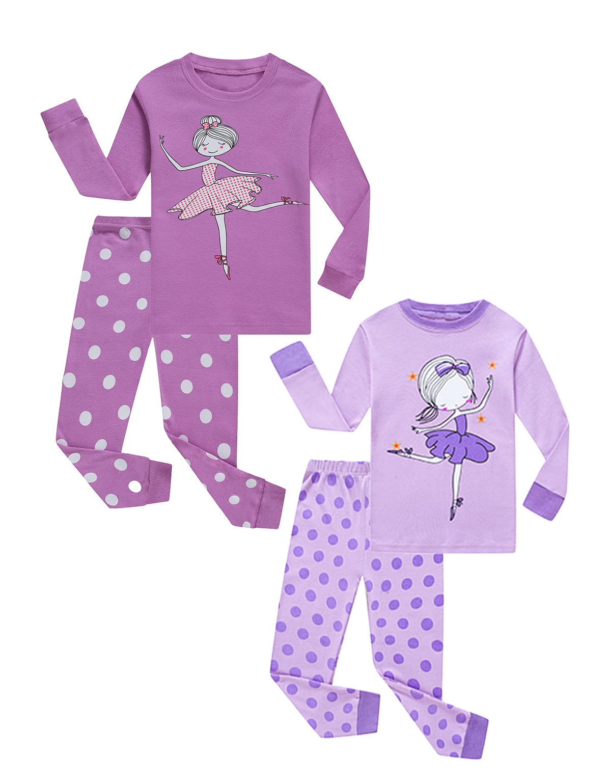 KikizYe Little Big Girls Pajamas Set Long Sleeve PJs 100% Cotton Pyjamas