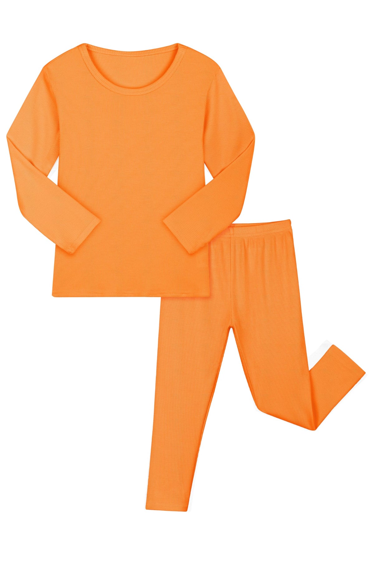 Resinta 2-Piece Boys Girls Long Sleeve Ribbed Base Layer Top Bottom Sets