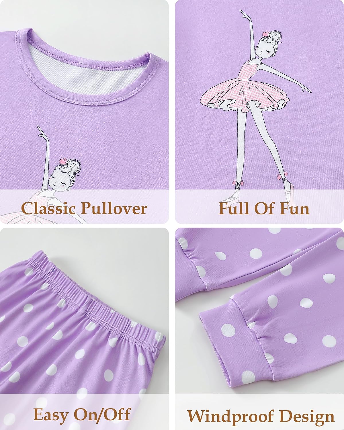 Mikrdoo Girls Pajamas Set Long Sleeve Top and Pants 2 Piece Sleepwear