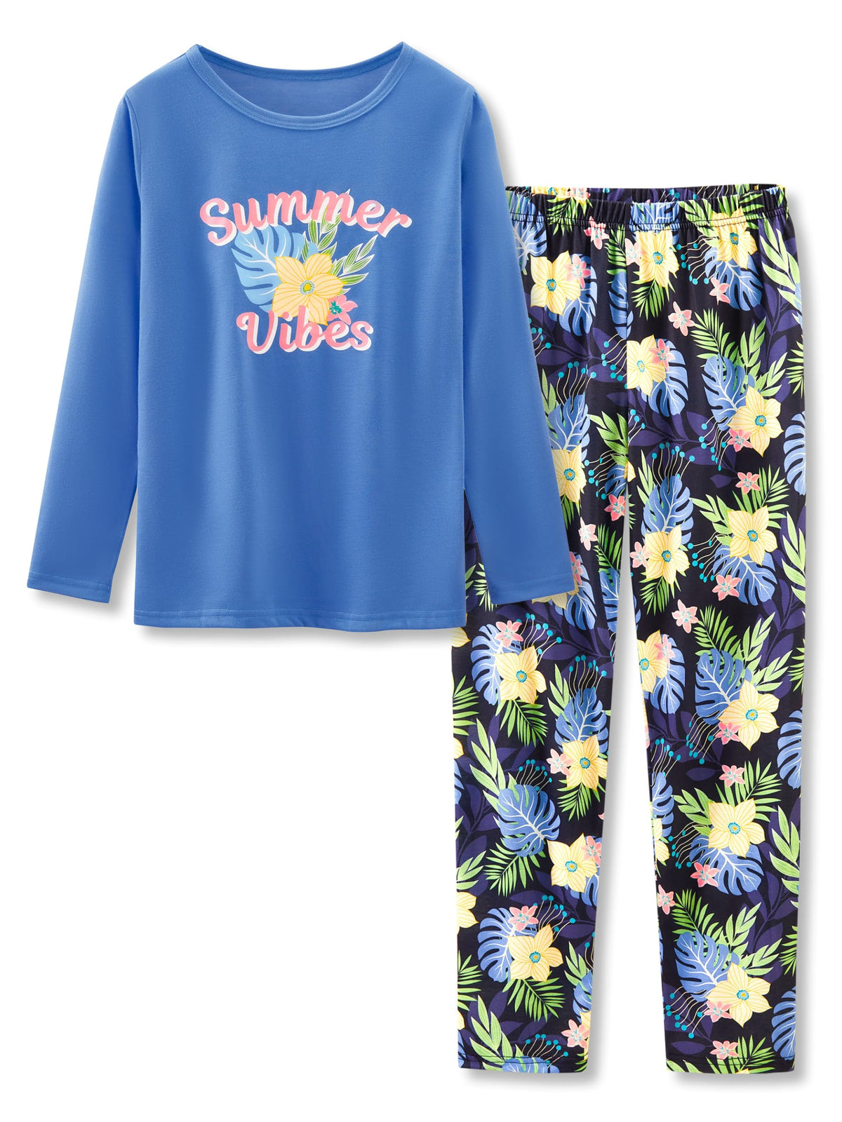 Topgal Girls Long Sleeve Pajamas, 2-Piece Top and Pants, Sizes 6-18