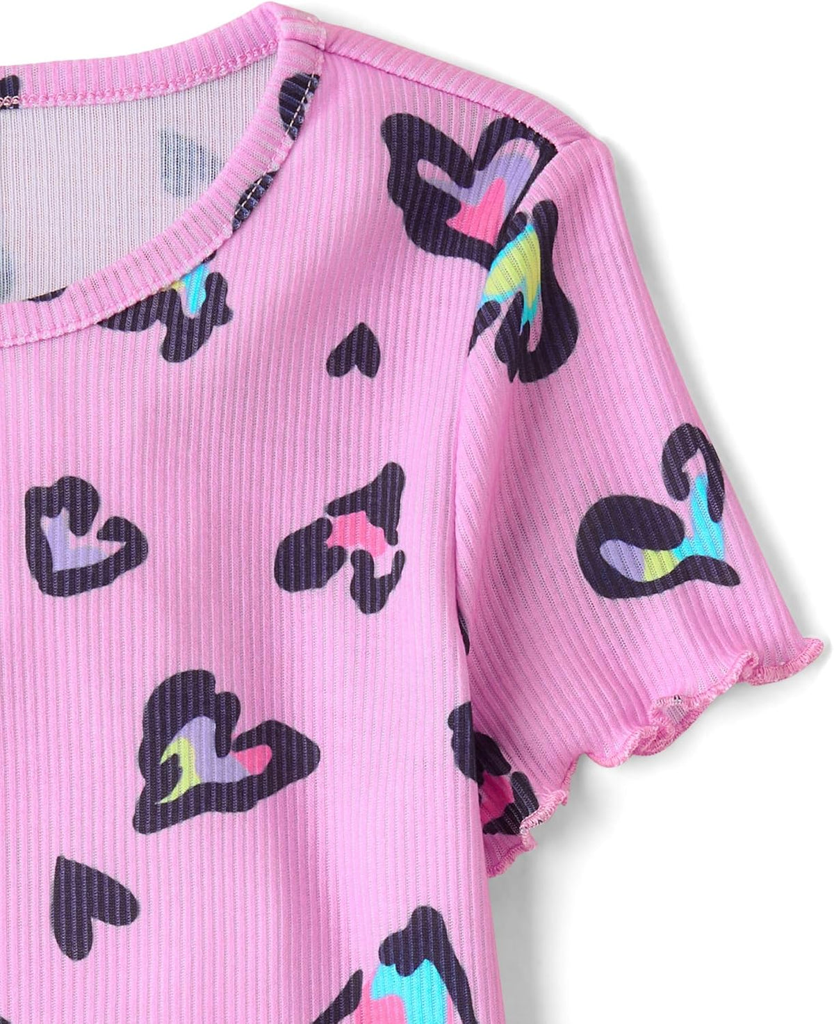 The Children's Place Girls' Short Sleeve Top and Shorts,2 Piece Pajama Set