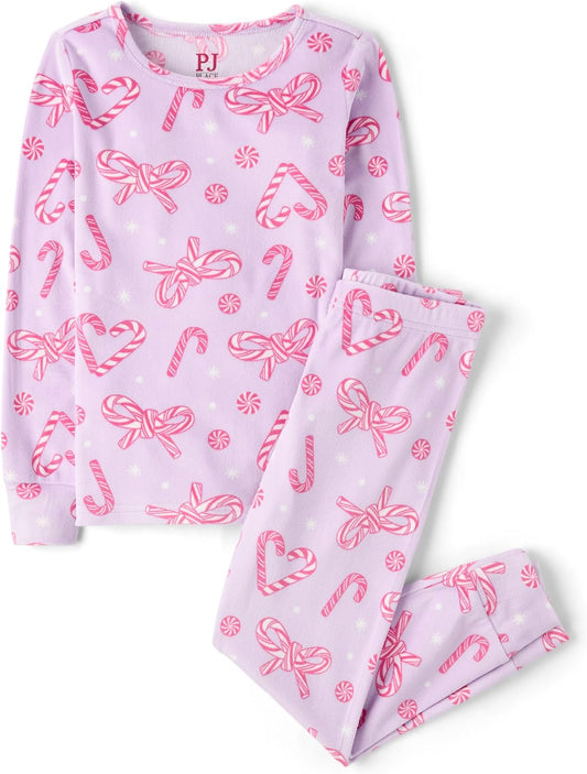 The Children's Place Baby Kids Christmas 2 Piece Pajama Sets, Velour
