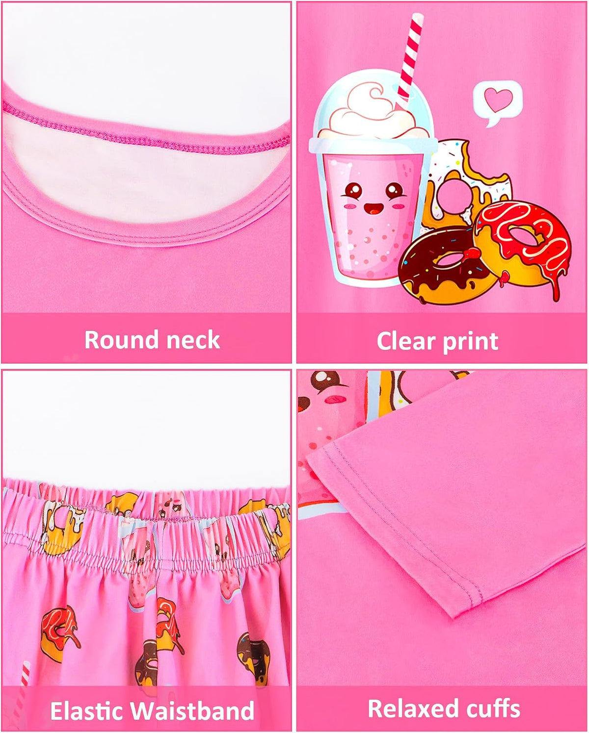 Girls Pajamas Long Sleeve Pants 2PCS Pajama Sets Pjs Sleepwear Lounge for Tween Teen Kids 7-14Y