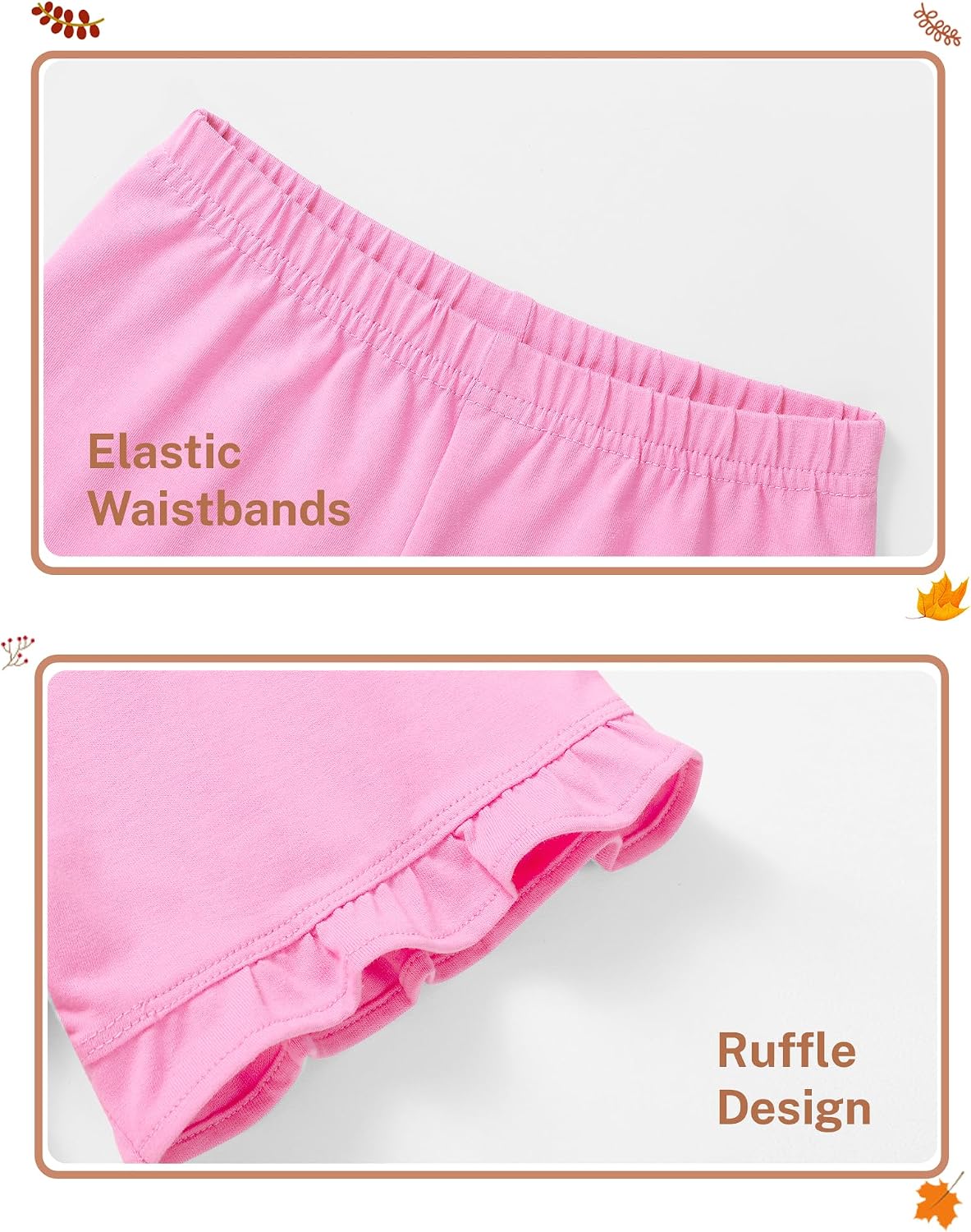 3 Pack Baby Girls Ruffle Shorts Toddler Cotton Dance Shorts Soft Summer Clothes Size 18M-5T