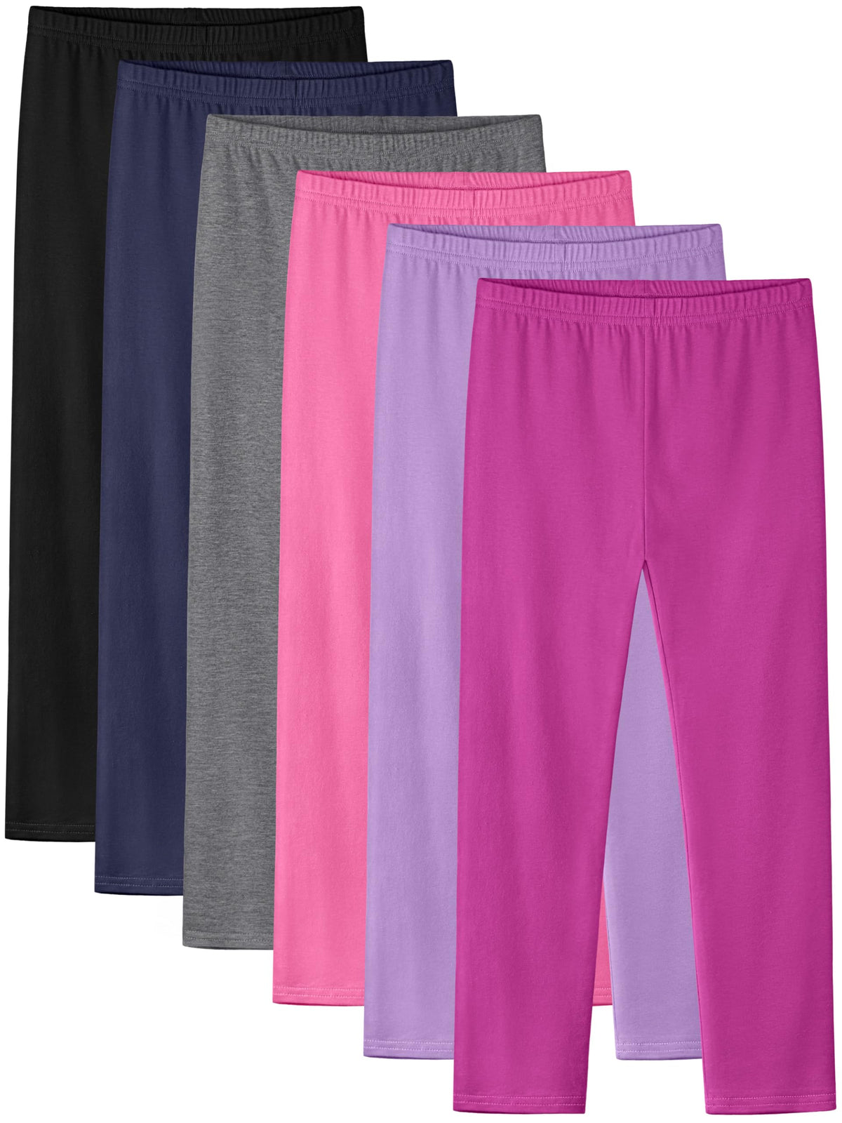 6 Pack Girls Leggings Cotton Tights for Toddler Kids Soft Yoga Pants