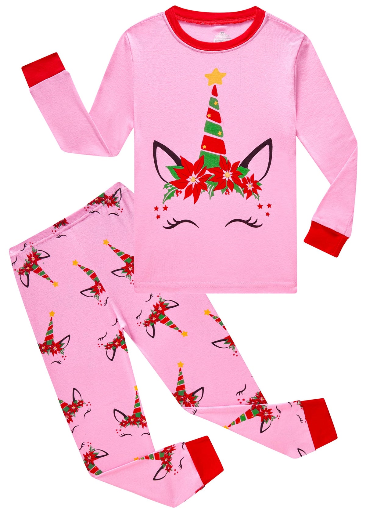 KikizYe Girls Pajamas Set Kids Long Sleeve PJs Cotton Jammies