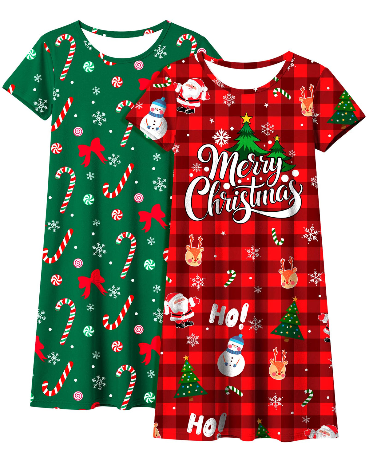 Sylfairy 2Pcs Girls Nightgowns Kids Pajamas Princess Nightgown Dress Sleepwear for Toddler Little Girls Nightdress