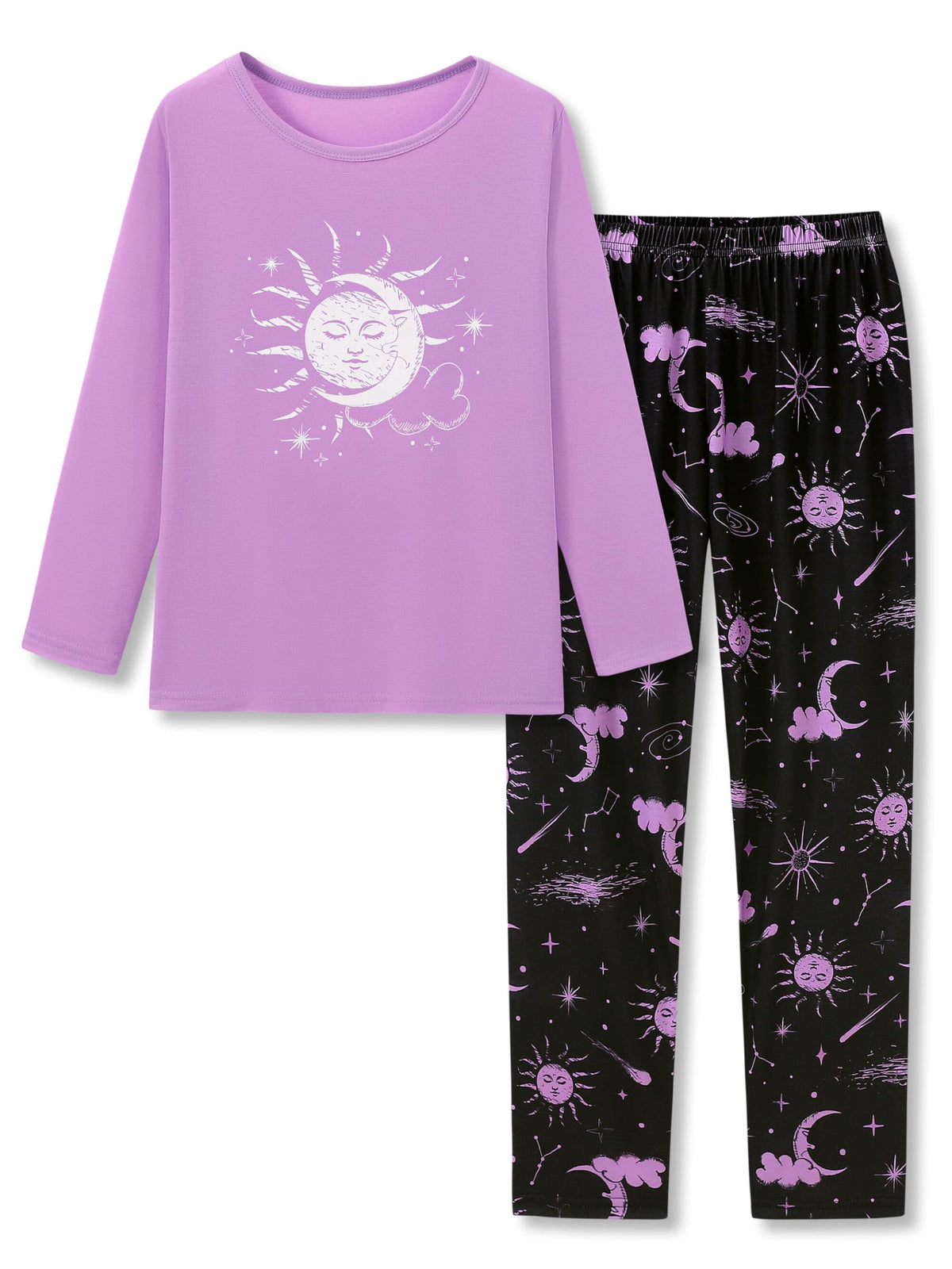 Topgal Girls Long Sleeve Pajamas, 2-Piece Top and Pants, Sizes 6-18