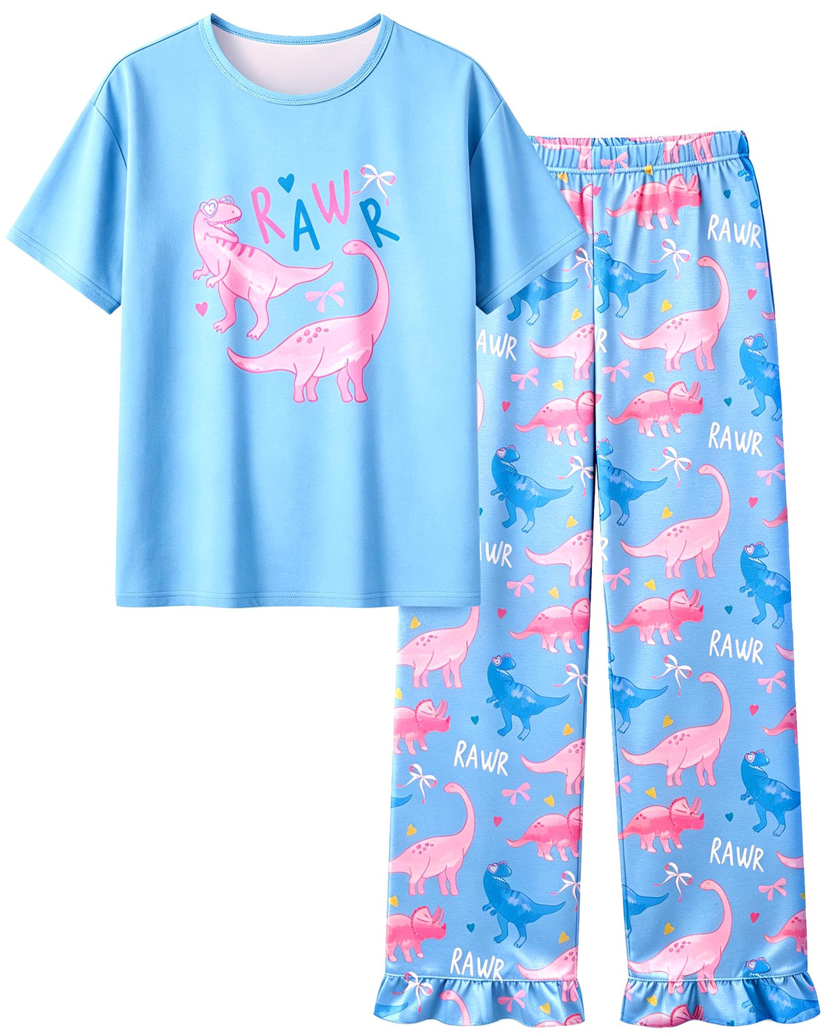 Sylfairy Girls Pajamas Summer Toddler Girl Pajamas Sets Short Sleeve and Pants Girls' Cute Sleepwear Pjs