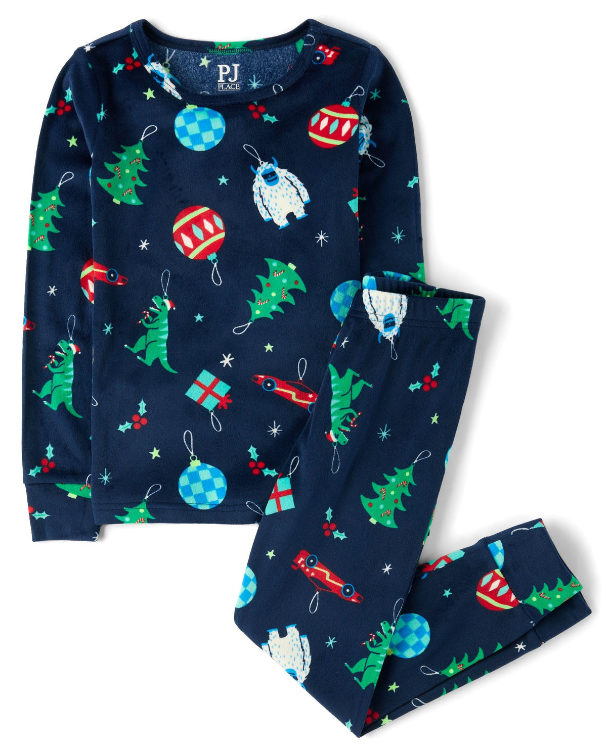 The Children's Place Baby Kids Christmas 2 Piece Pajama Sets, Velour
