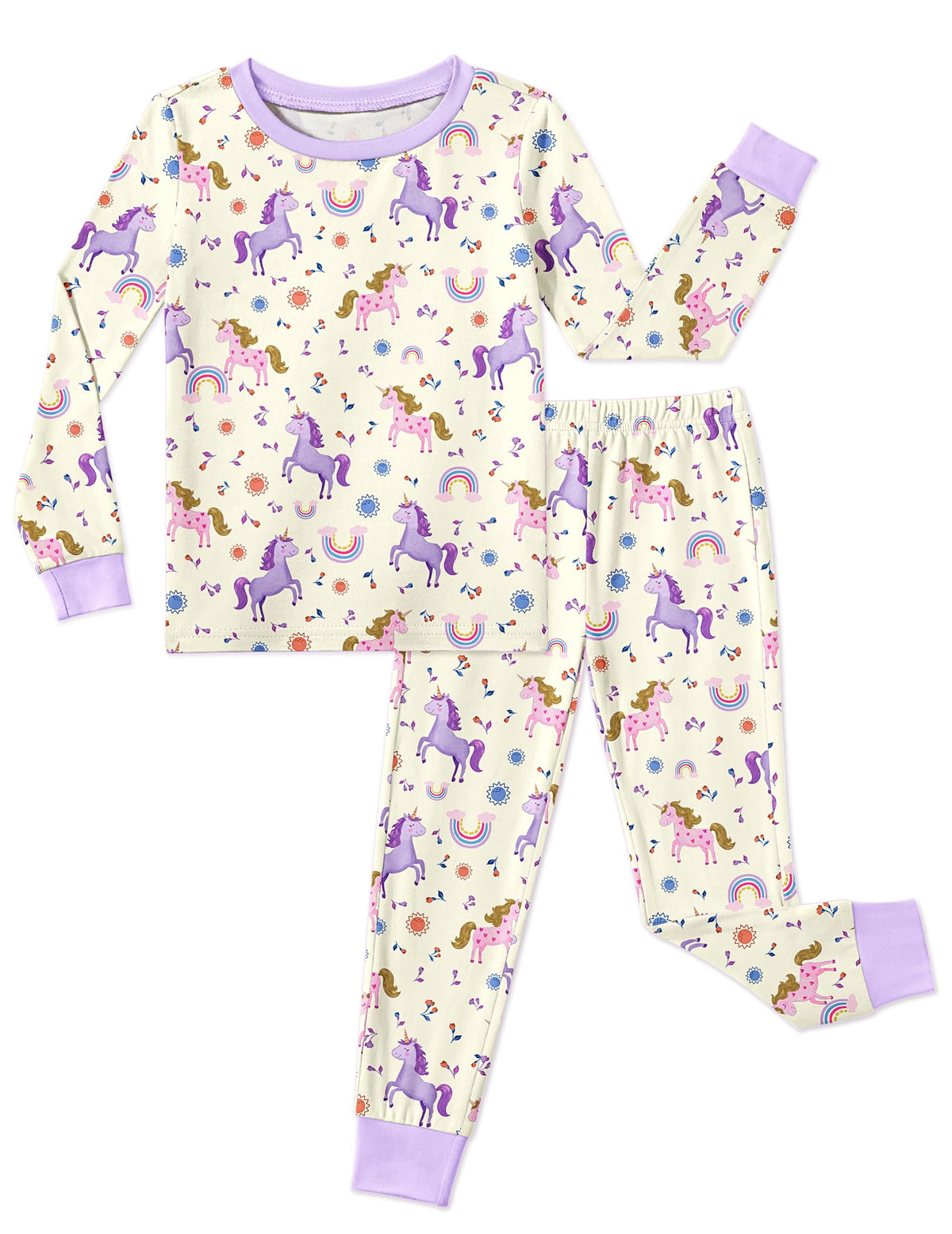 Arshiner Girls Pajamas Cute Snug Fit Long Sleeve Pjs Set Kids Sleepwear