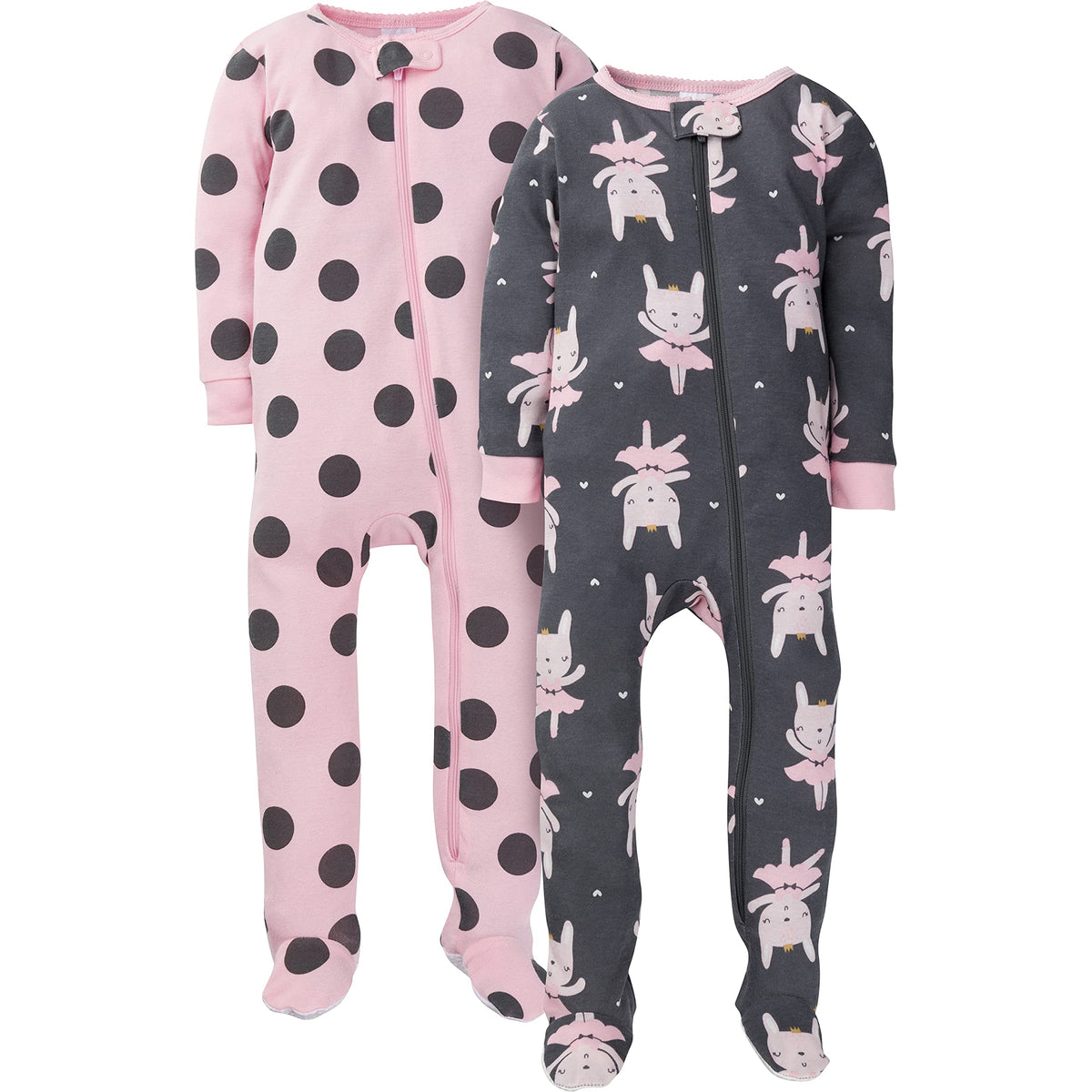 Gerber Baby Girls 2-Pack Footed Pajamas
