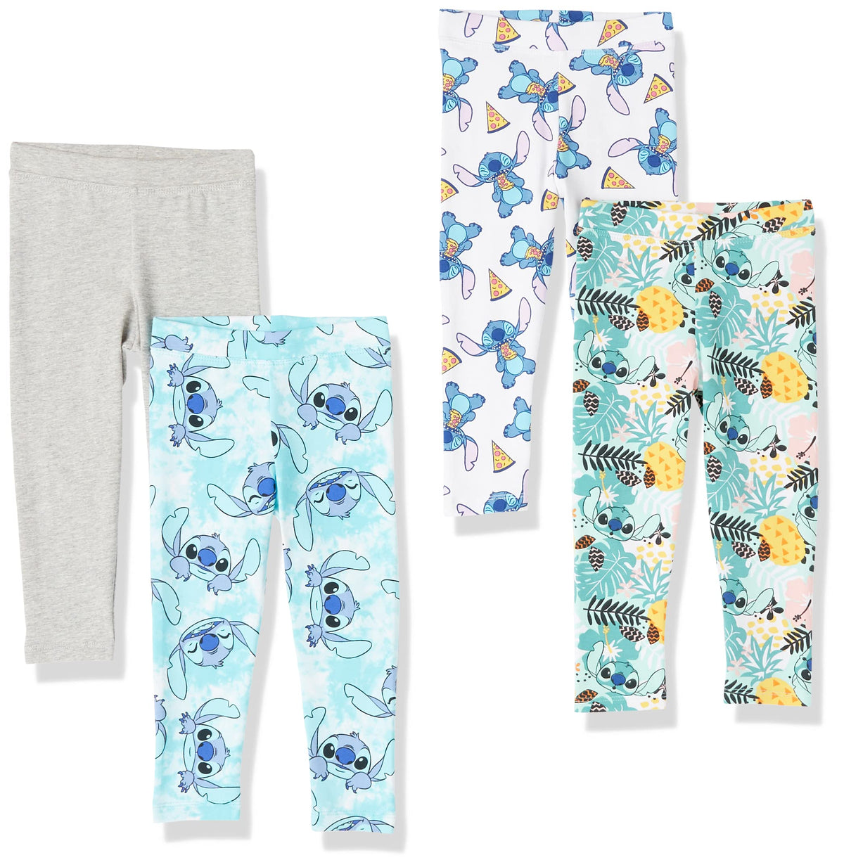 Amazon Essentials Disney | Marvel | Star Wars | Frozen | Princess Girls and Toddlers' Cotton Stretch Leggings, Multipacks