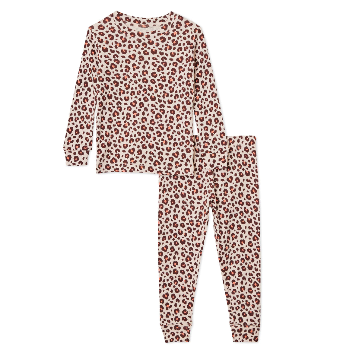 Amazon Essentials Girls' Snug-Fit Cotton Pajama Set, Long-Sleeve T-Shirt and Pants