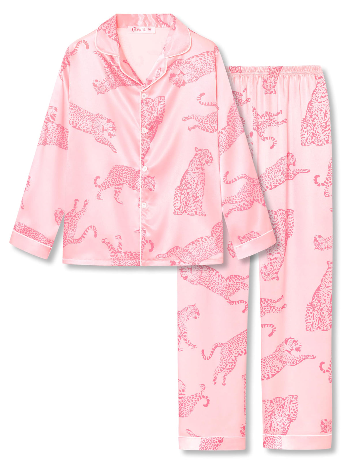 Topgal Girls Pajama Set, Coat Style Button Front, Size 6-16