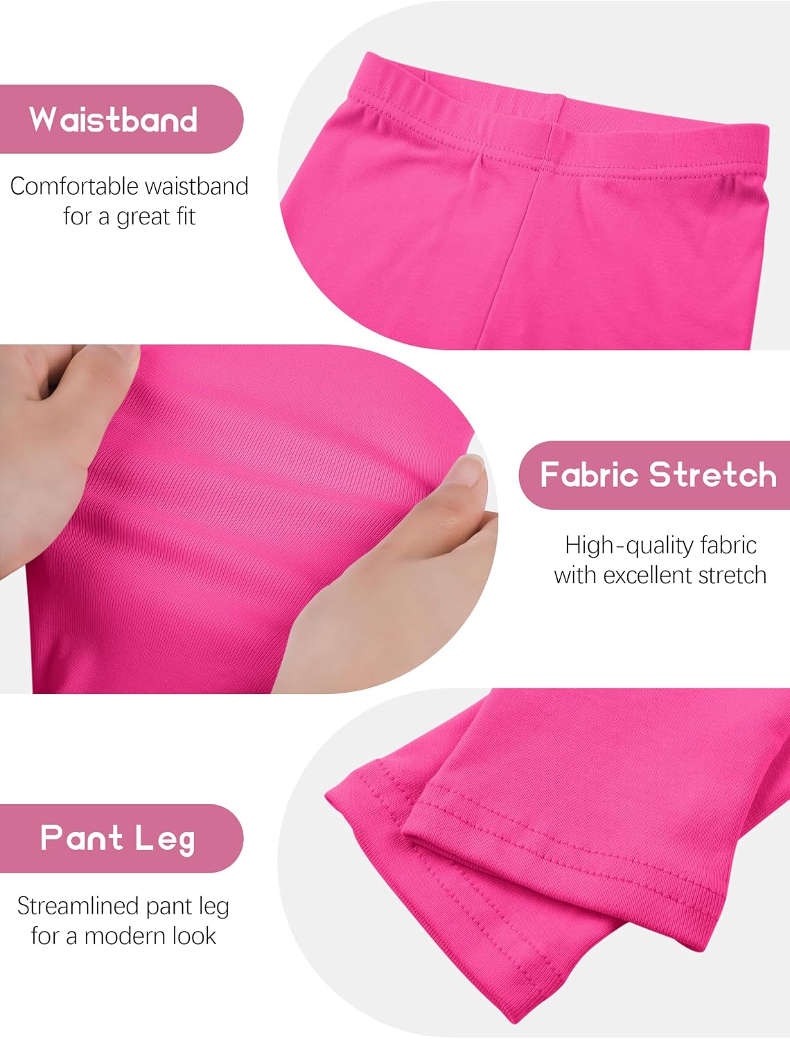 Resinta 6 Pack Girls Cotton Leggings Toddler Pants Kids Yoga Pants Tights