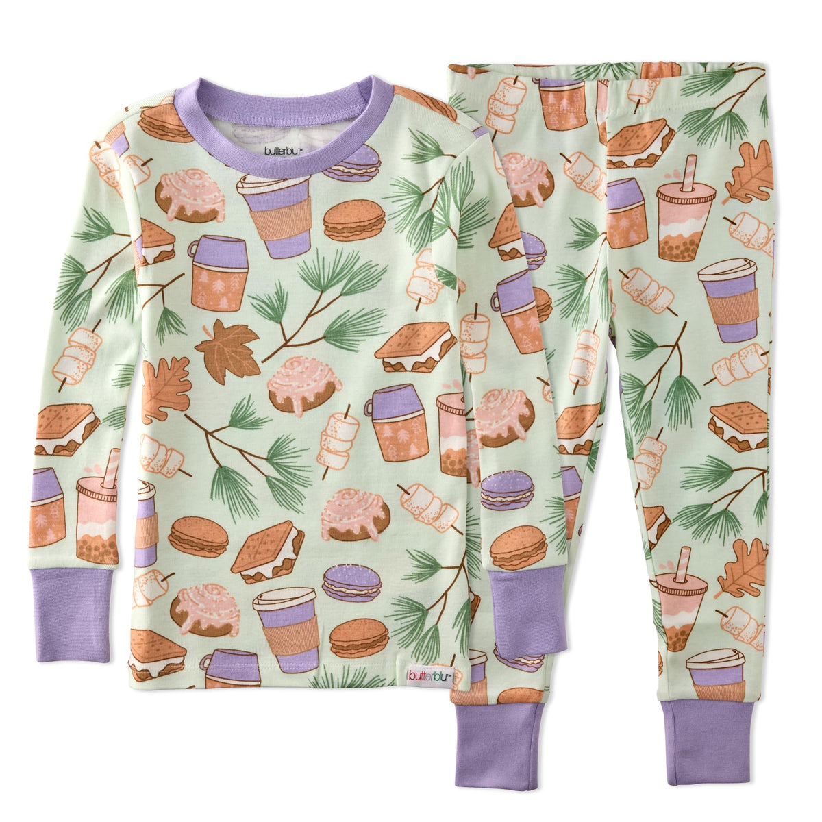 Butterblu Zen Snug-fit 2-Piece Pajamas 100% Organic Cotton Long Sleeve
