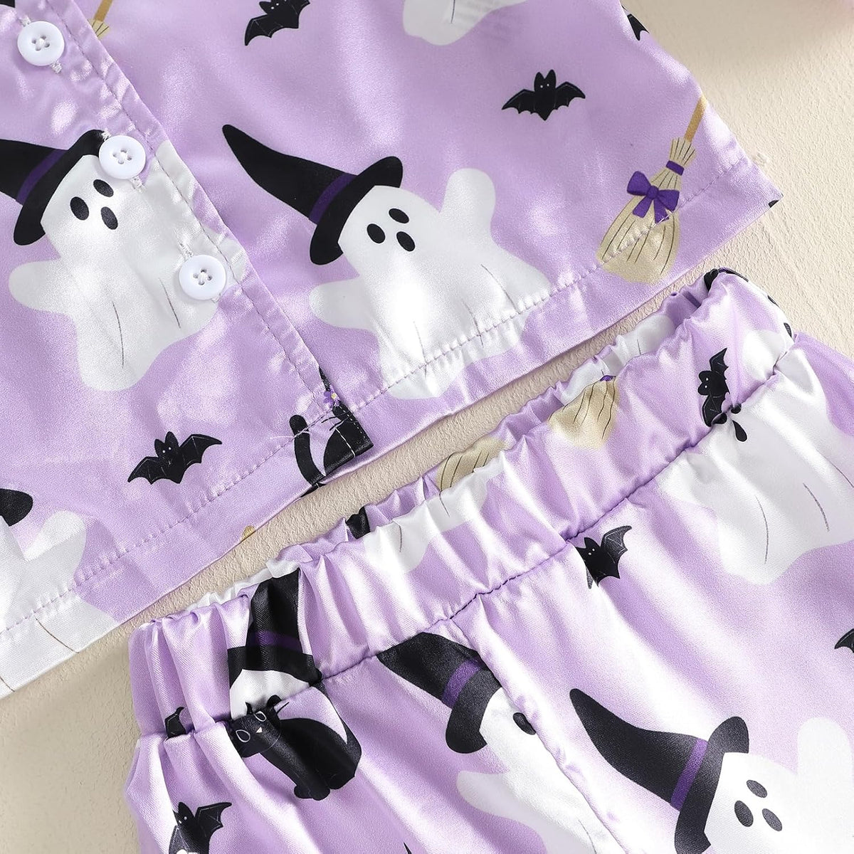 Hnyenmcko Kids Toddler Girl Halloween Pajamas Satin Shirts Pants Pjs Set