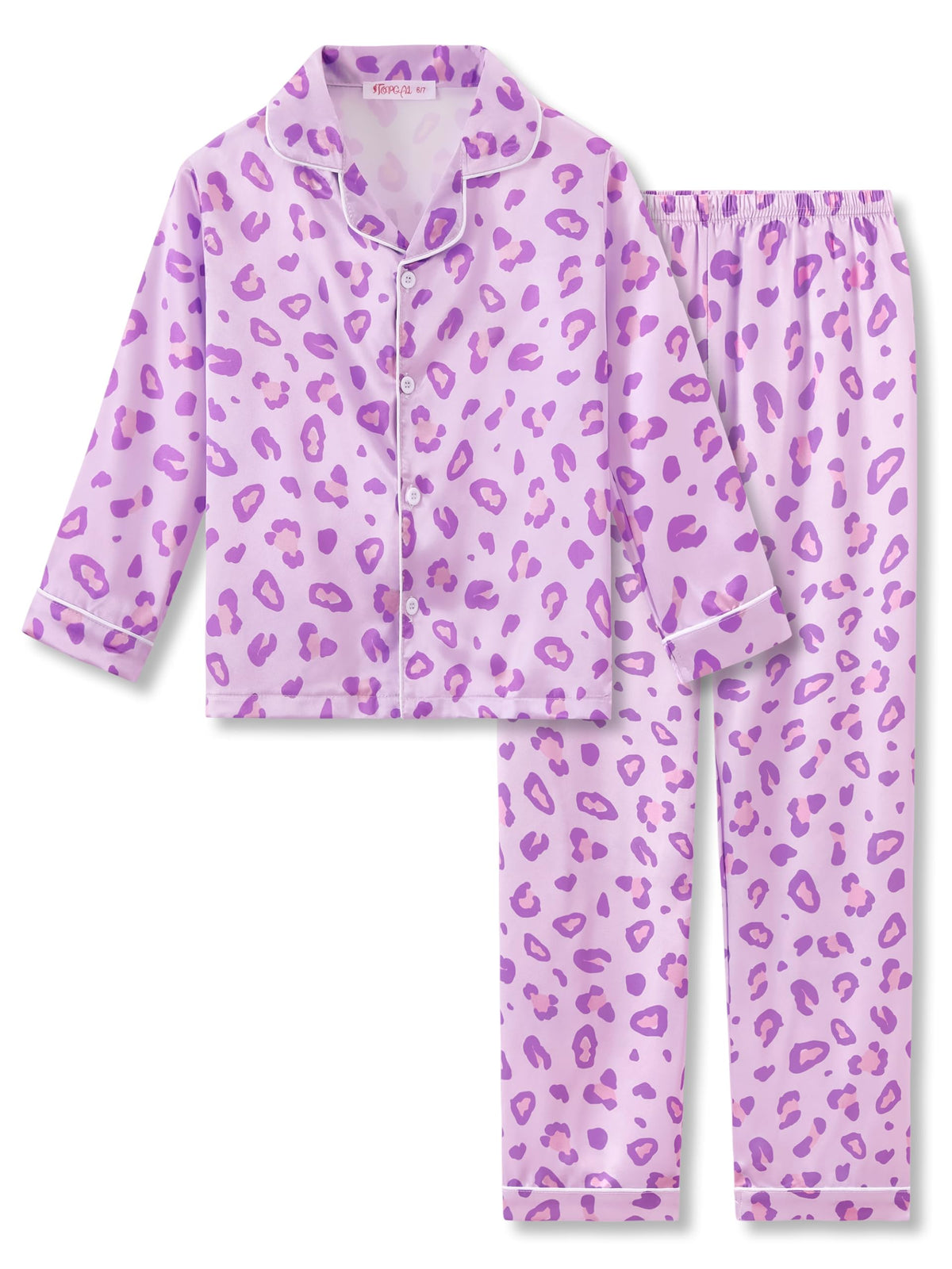 Topgal Girls Pajama Set, Coat Style Button Front, Size 6-16