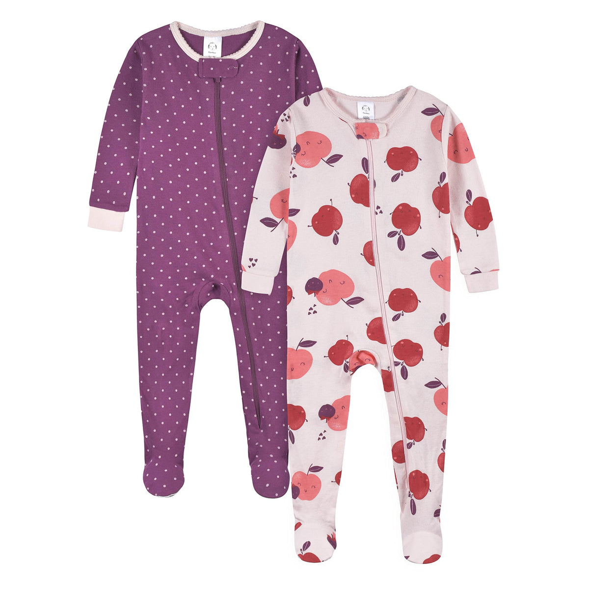 Gerber Baby Girls 2-Pack Footed Pajamas