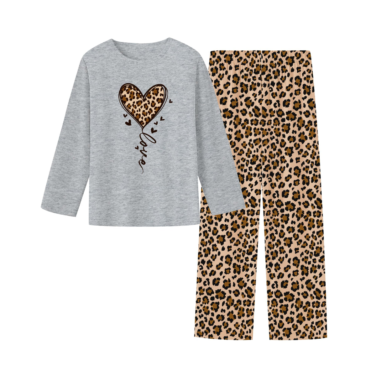 Umeyda 2-Piece Pajama Set for Girls, 100% Cotton Cartoon Pattern Sleepwear Pjs Set Size 5-14