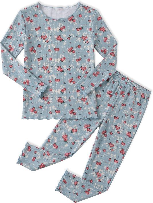 Arshiner Pajamas for Girls Long Sleeve Sleepwear Kids Snug Fit Lettuce Pjs