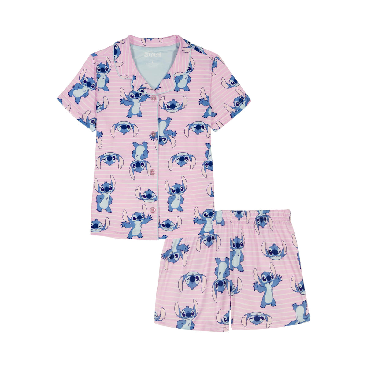 Disney girls 2-piece Loose-fit Button Down Matching Pajama Set, Soft & Cute for Kids