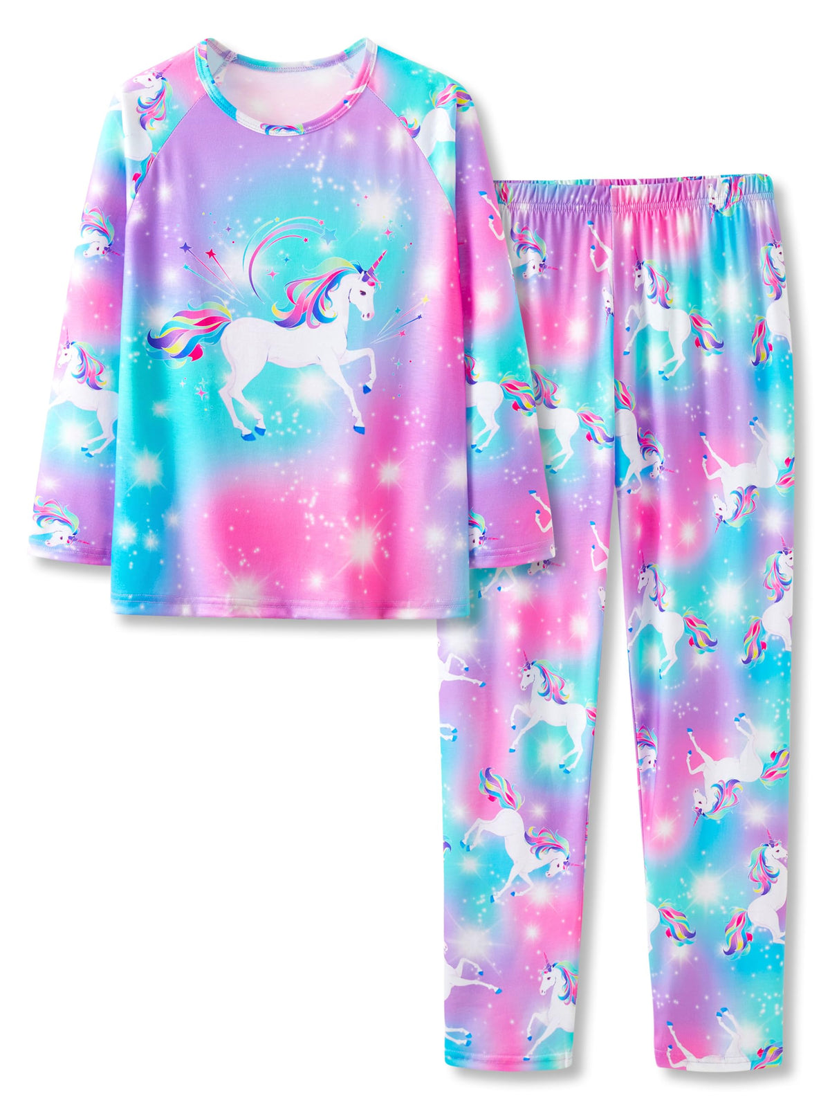 Topgal Girls Long Sleeve Pajamas, 2-Piece Top and Pants, Sizes 6-18