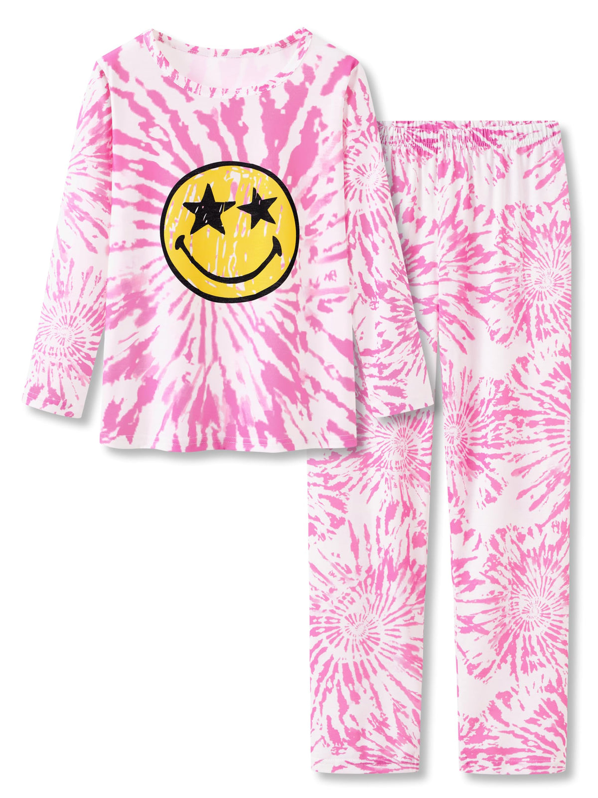 Tebbis Girls Long Sleeve Pants 2 Piece Trendy Print Pajama Set Size 6-18
