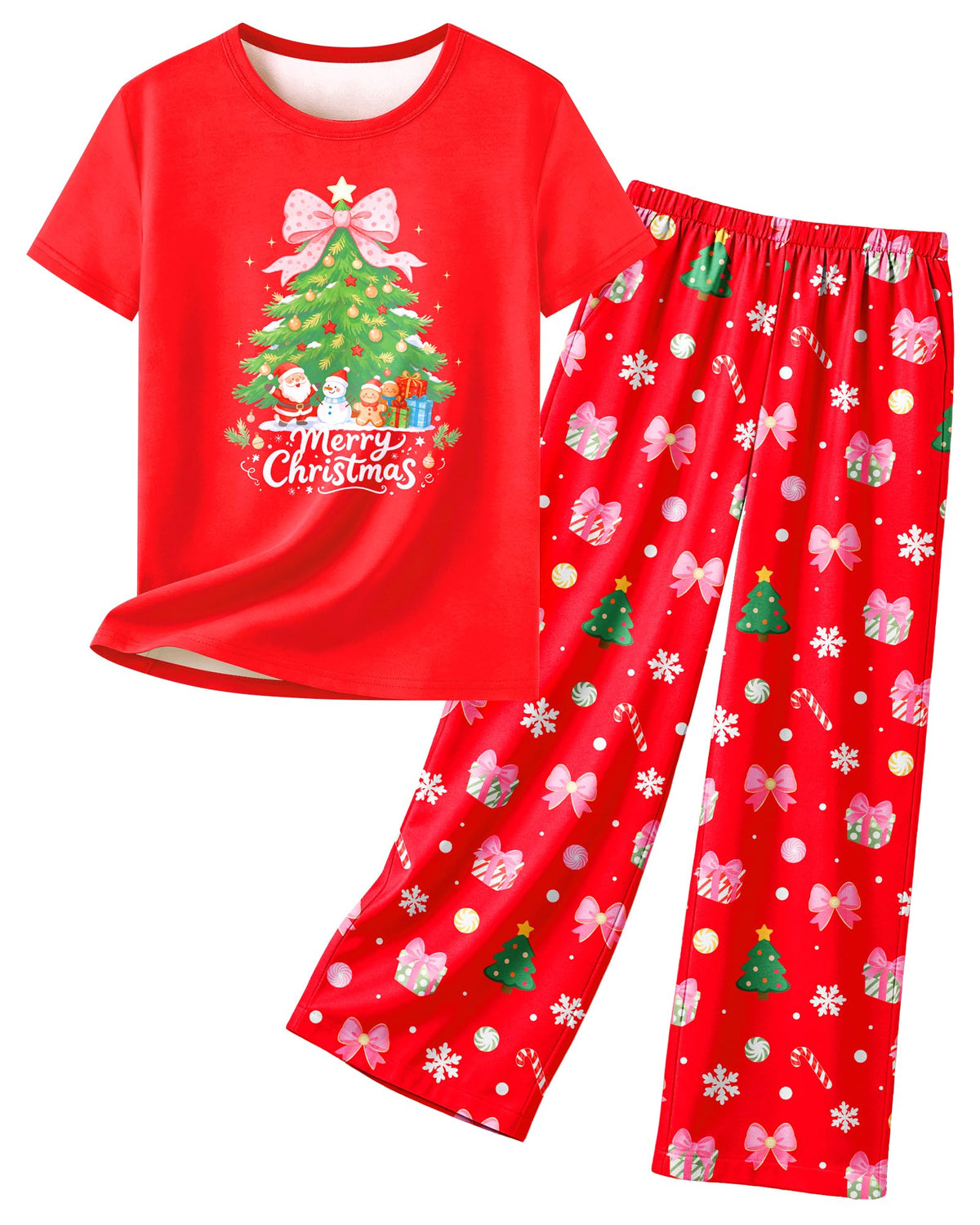 Girls Pajamas Short Sleeve Pants Pjs for Big Girls Sleepwear Kids Jammies Sets Cute Soft Loungewear Size 7-14