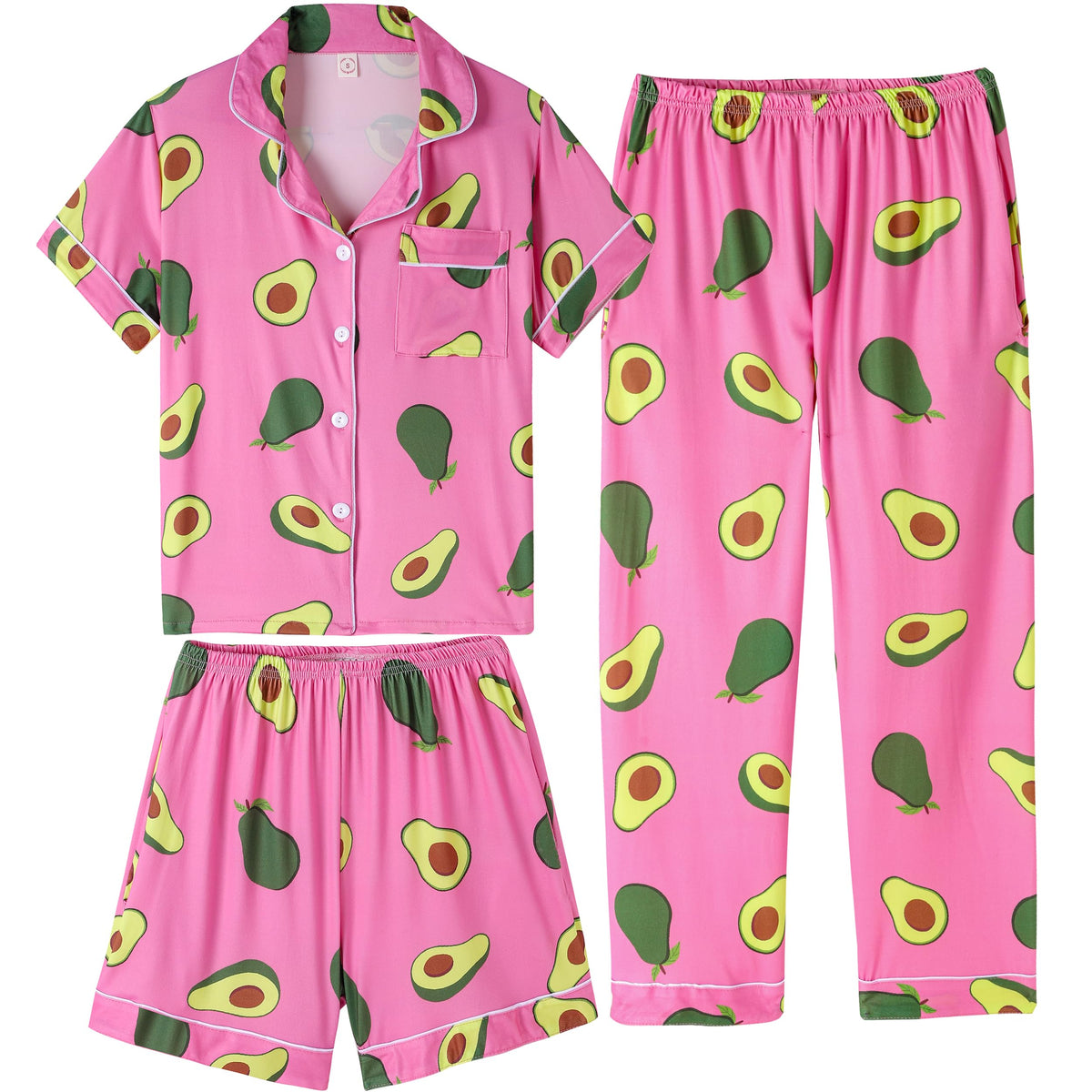 Vopmocld Girls Pajama Sets 3pcs Button Down Sleepwear For Teens 8-18 Years