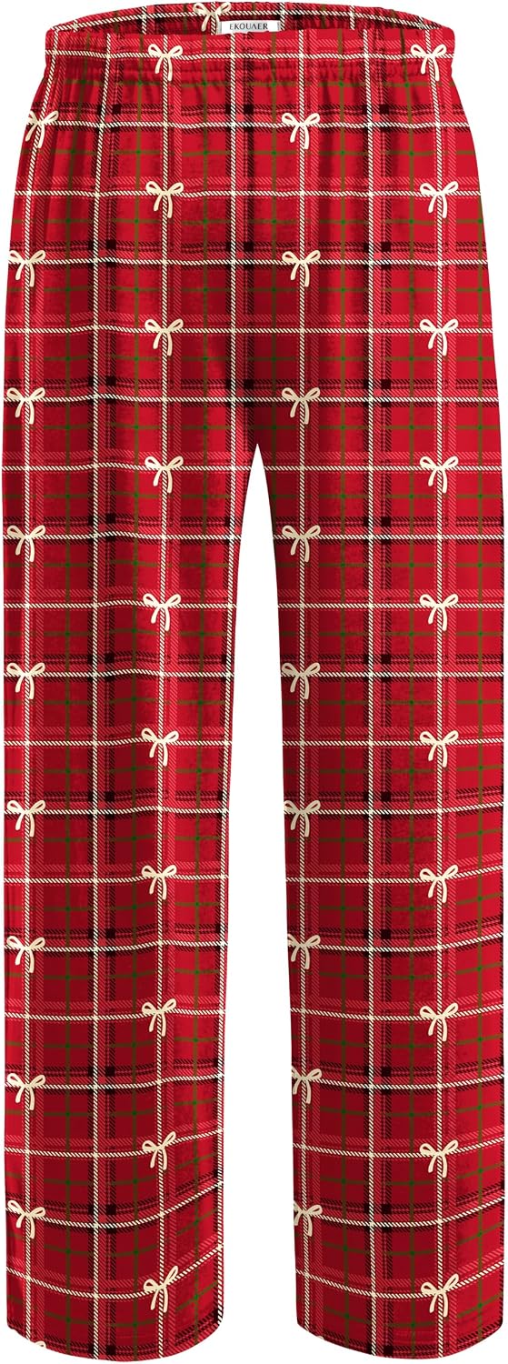 Ekouaer Girls Soft Pajamas Pants Cute Print Pattern PJ Bottoms Lounge Pants